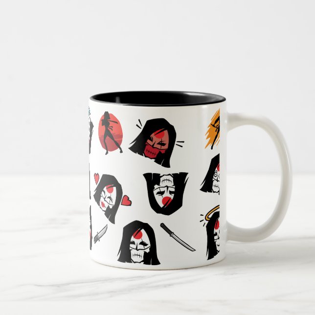 Caneca De Café Em Dois Tons Esquadrão Suicida | Padrão Katana Emoji (Direita)