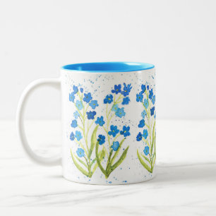 Caneca De Café Em Dois Tons Esquece-me que não são as flores azuis do Jardim, 