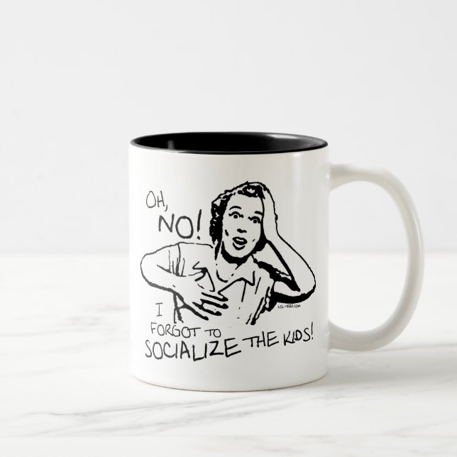 Caneca De Café Em Dois Tons Esqueceu a socialização (Direita)