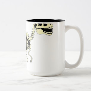 Caneca De Café Em Dois Tons Esqueleto de Dinossauro Brilhante no escuro