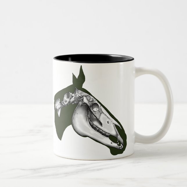 Caneca De Café Em Dois Tons Esqueleto do cavalo (Direita)