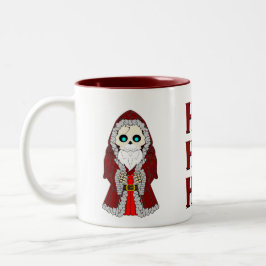 Caneca De Café Em Dois Tons Esqueleto num Papai noel. Sazonal