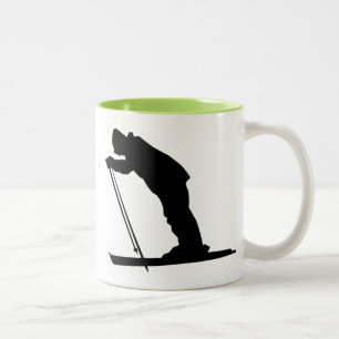 Caneca De Café Em Dois Tons Esqui legal da neve do país transversal