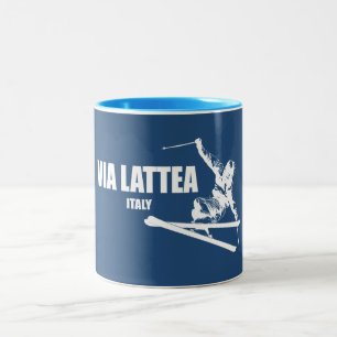 Caneca De Café Em Dois Tons Esquiador da Via Láctea