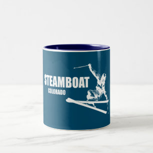 Caneca De Café Em Dois Tons Esquiador de Steamboat Springs Colorado