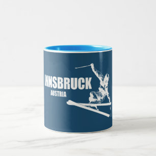 Caneca De Café Em Dois Tons Esquiador Innsbruck Áustria