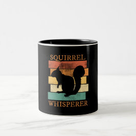 Caneca De Café Em Dois Tons Esquilo Animal Floresta Retro