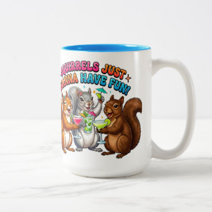 Caneca De Café Em Dois Tons Esquilos Querem se Divertir!