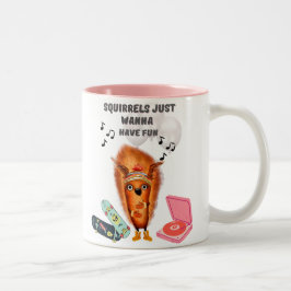 Caneca De Café Em Dois Tons Esquilos Só Querem Divertir-Se