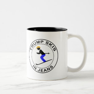 Caneca De Café Em Dois Tons Esquis do trunfo nos jeans