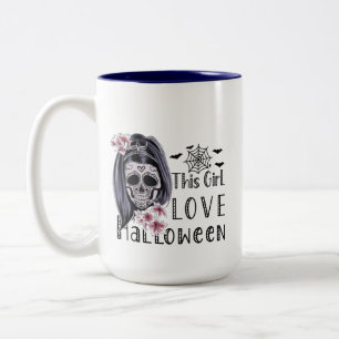 Caneca De Café Em Dois Tons Essa Menina Adorou Halloween
