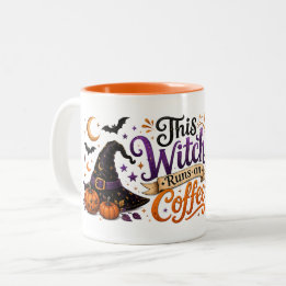 Caneca De Café Em Dois Tons Esta Bruxa Funciona com Café Halloween