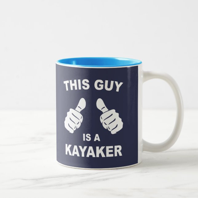 Caneca De Café Em Dois Tons Esta Cara É Um Kayaker (Direita)