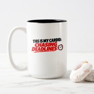 Caneca De Café Em Dois Tons Esta É Minha Camiseta de Cardio Caçando Prazos