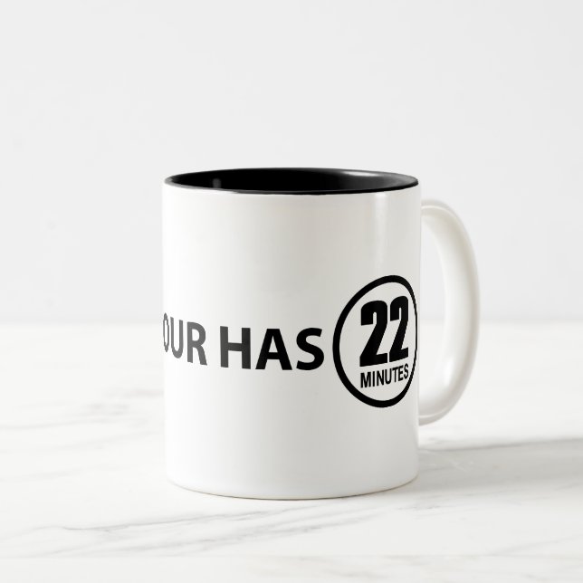 Caneca De Café Em Dois Tons Esta Hora Tem 22 Minutos (Frente Esquerda)