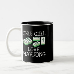 Caneca De Café Em Dois Tons Esta Menina Adora Mahjong Jogo Tee China Presentes
