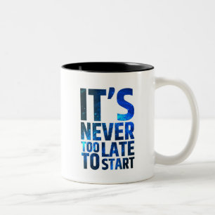 Caneca De Café Em Dois Tons Está nunca demasiado atrasado começar