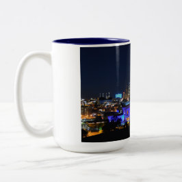 Caneca De Café Em Dois Tons Estação da União de Kansas em Azul