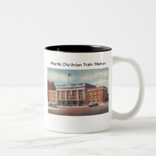 Caneca De Café Em Dois Tons Estação de caminhos-de-ferro PRSL 1936 de Atlant