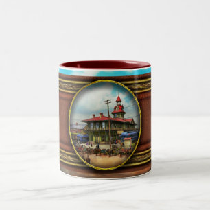 Caneca De Café Em Dois Tons Estação Ferroviária - Trem Louisville e Nashville 