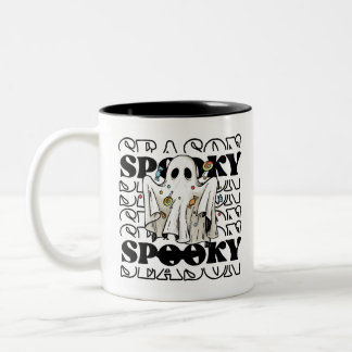 Caneca De Café Em Dois Tons ESTAÇÃO SPOOKY PERSONALIZADA DO Fantasma Giro do H