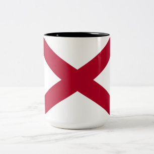 Caneca De Café Em Dois Tons Estado da bandeira do Alabama