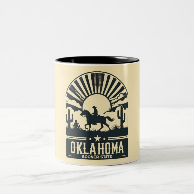 Caneca De Café Em Dois Tons Estado de Oklahoma mais cedo (Centro)