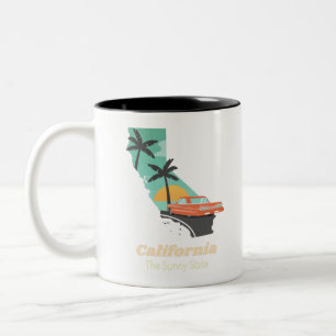Caneca De Café Em Dois Tons Estado Sunny da Califórnia