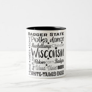 Caneca De Café Em Dois Tons Estado/Wisconsin