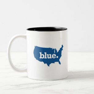 Caneca De Café Em Dois Tons Estados Azuis americanos