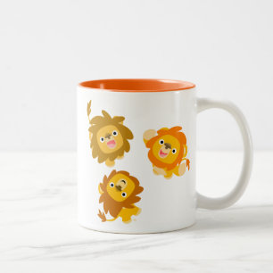 Caneca De Café Em Dois Tons "Estamos aqui!" Cartoon Bonito Lions Mug
