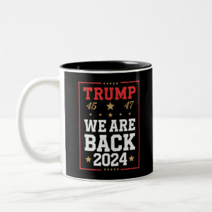 Caneca De Café Em Dois Tons Estamos de Volta Trump EUA Bandeira Eleição Venced