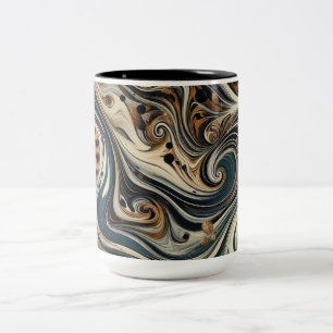 Caneca De Café Em Dois Tons Estampa Abstrata de Leopardo em Espiral