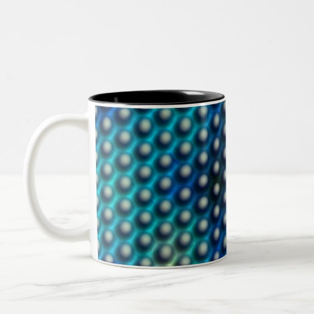 Caneca De Café Em Dois Tons Estampa azul com esferas ou bolinhas (Esquerda)