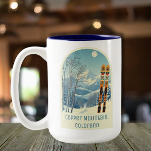 Caneca De Café Em Dois Tons Estância de esqui Copper Mountain Colorado souveni