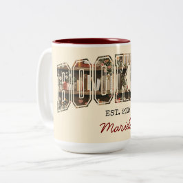 Caneca De Café Em Dois Tons Estante Literária Est. 20XX
