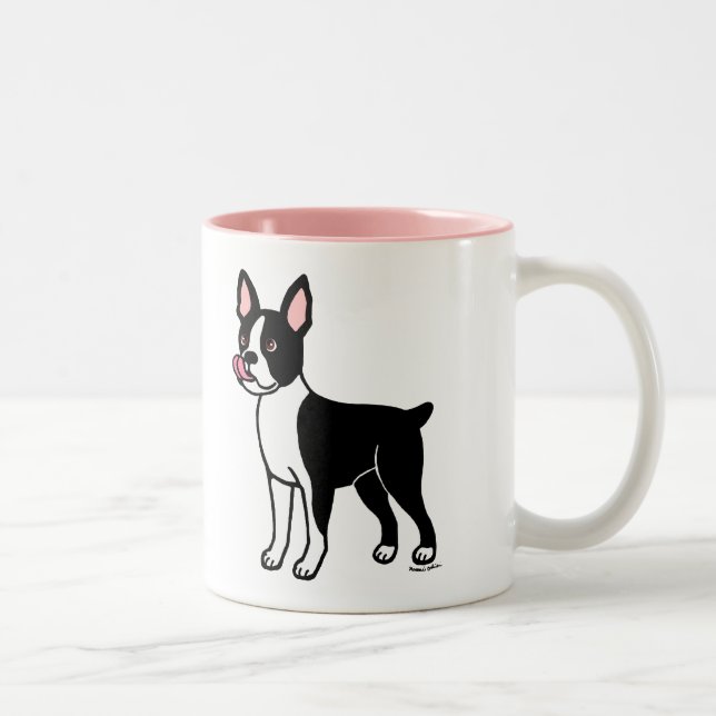 Caneca De Café Em Dois Tons Estar de Boston Terrier (Direita)