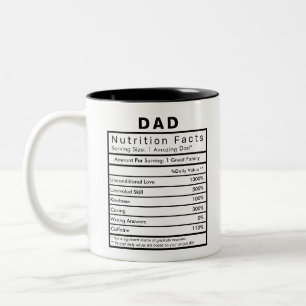 Caneca De Café Em Dois Tons Estatísticas de Fatos Nutricionais do pai Engraç