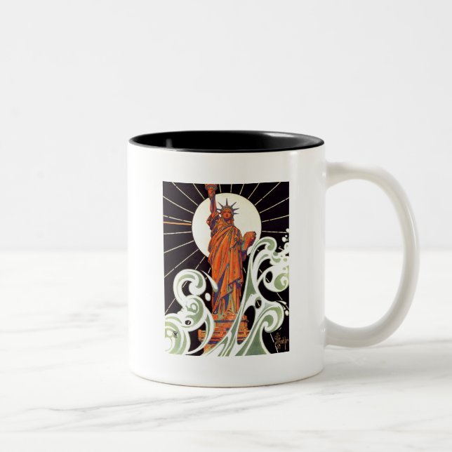 Caneca De Café Em Dois Tons Estátua da liberdade (Direita)