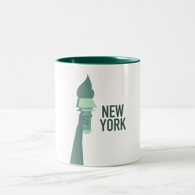 Caneca De Café Em Dois Tons Estátua da Liberdade de Nova York (Centro)