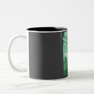 Caneca De Café Em Dois Tons Estátua do poster de viagens da Liberdade de Nova 