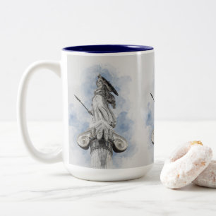 Caneca De Café Em Dois Tons Estátua grega clássica Athena