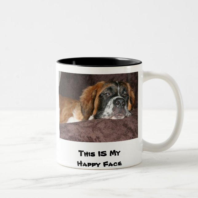 Caneca De Café Em Dois Tons Este É Meu Rosto Feliz (Direita)