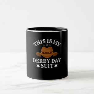 Caneca De Café Em Dois Tons Este é o meu traje de dia de Derby Engraçado Corri
