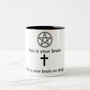 Caneca De Café Em Dois Tons Este é você cérebro (Pentacle) que este está seu