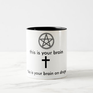 Caneca De Café Em Dois Tons Este é você cérebro (Pentacle) que este está seu