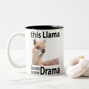 Caneca De Café Em Dois Tons Este Llama Ama Algum Drama Llama Divertido