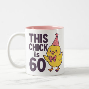 Caneca De Café Em Dois Tons Este Pintinho é 60 Bons e Divertidos Aniversário