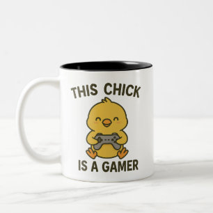 Caneca De Café Em Dois Tons Este Pintinho É Um Jogador