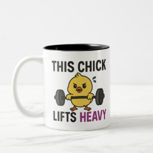 Caneca De Café Em Dois Tons Este Pintinho Levanta Pesado